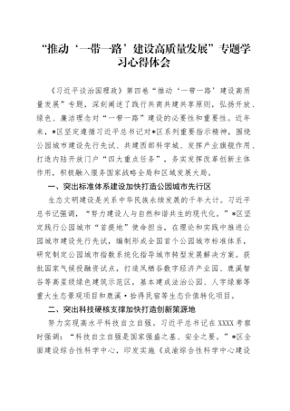 “推动‘一带一路’建设高质量发展”专题学习心得体会.docx