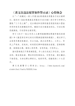 《黄文良违法犯罪案件警示录》心得体会.docx